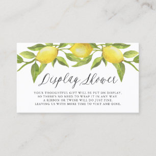Watercolor Lemon Greenery Display Shower Card