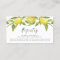 Watercolor Lemon Greenery Garland Registry Card