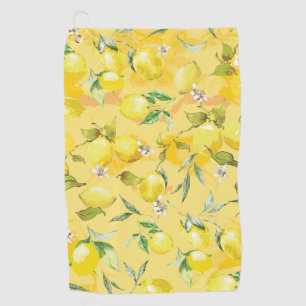 Watercolor lemon IV Golf Towel