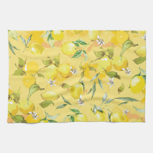 Watercolor lemon IV Tea Towel