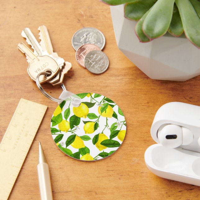 Watercolor Lemon Key Ring (Desk)