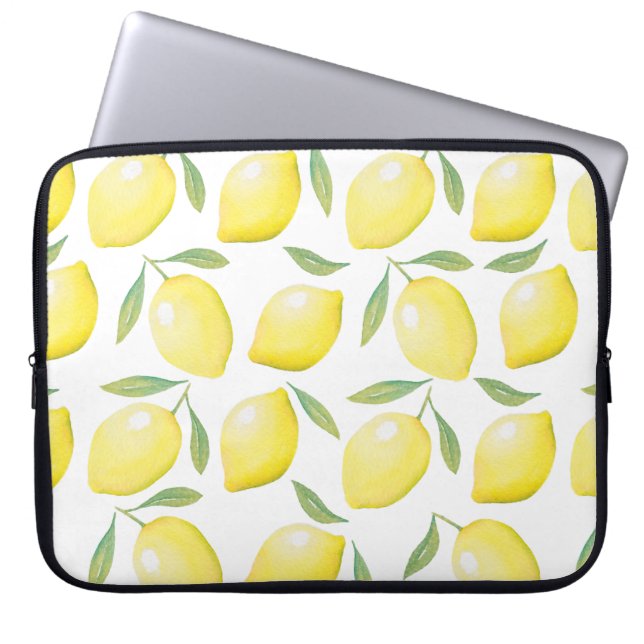 Watercolor Lemon Laptop Sleeve (Front)