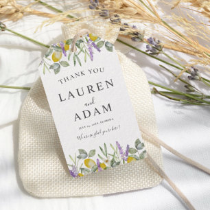 Watercolor Lemon & Lavender Wedding Invitation Gift Tags