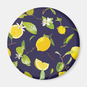 Watercolor Lemon & Leaves 10 Magnet