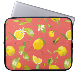 Watercolor Lemon & Leaves 12 Laptop Sleeve