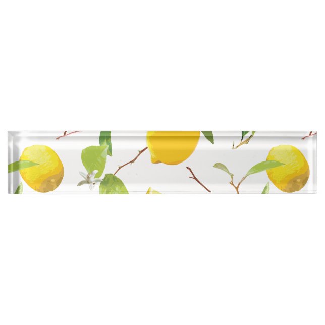 Watercolor Lemon & Leaves 2 Nameplate (Front)