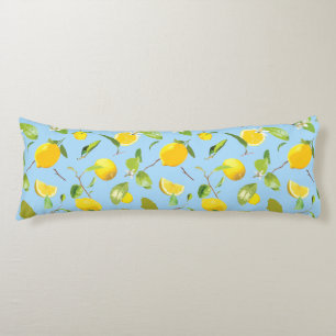 Watercolor Lemon & Leaves 3 Body Cushion