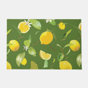 Watercolor Lemon & Leaves 5 Doormat