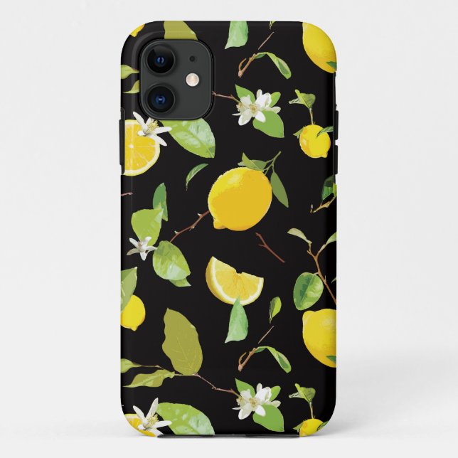 Watercolor Lemon & Leaves Case-Mate iPhone Case (Back)