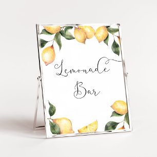 Watercolor Lemon Lemonade Bar Poster
