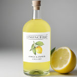 Watercolor Lemon Limoncello Liquor Bottle Label<br><div class="desc">Watercolor Lemon Greenery Limoncello Wedding Liquor Bottle Labels</div>