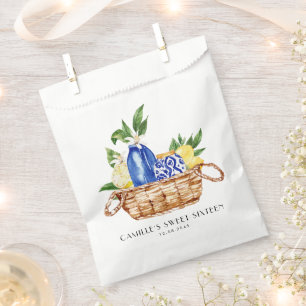 Watercolor Lemon Mediterranean Basket Sweet 16 Favour Bags