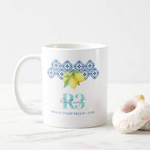 Watercolor Lemon Mediterranean Tile Logo Coffee Mug