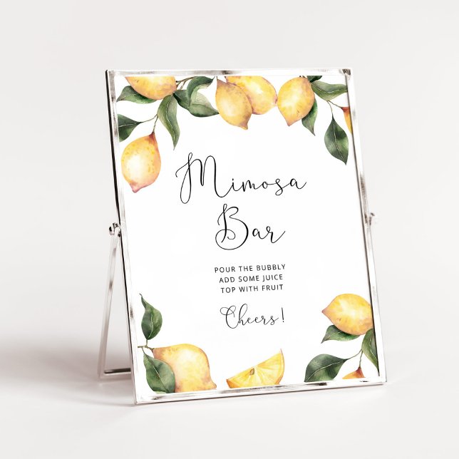 Watercolor lemon Mimosa bar Poster (Creator Uploaded)