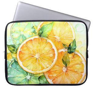 Watercolor Lemon Orange Lime Botanical Kitchen Laptop Sleeve