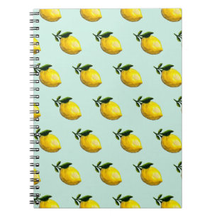 Watercolor lemon painting notebook