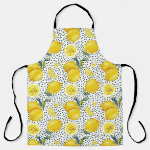 Watercolor Lemon Pattern Apron