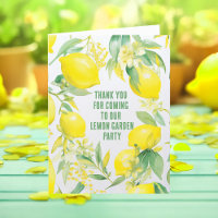 Watercolor Lemon Pattern Birthday Party