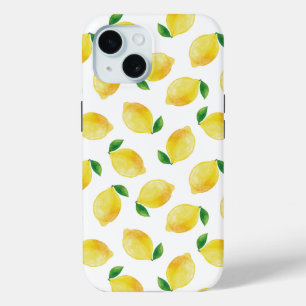 Watercolor Lemon Pattern iPhone 15 Case