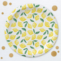 Watercolor Lemon Pattern Citrus