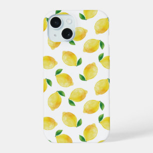 Watercolor Lemon Pattern iPhone 15 Case