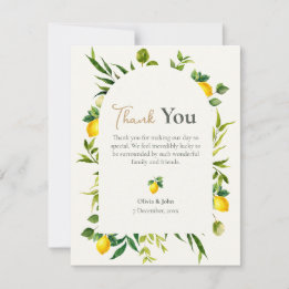 Watercolor Lemon Photo Thank You Card