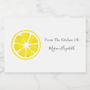  Watercolor Lemon Slice  Food Label