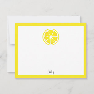 Watercolor Lemon Slice  Note Card