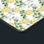 Watercolor Lemon Slices and Greenery Pattern Desk Mat<br><div class="desc">Add a fun and bright accent to your work space with this watercolor desk mat. It features watercolor lemon slices and greenery. This lemon desk mat is perfect as a gift.</div>