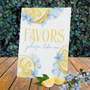 Watercolor Lemon Standing Favour Pedestal Sign