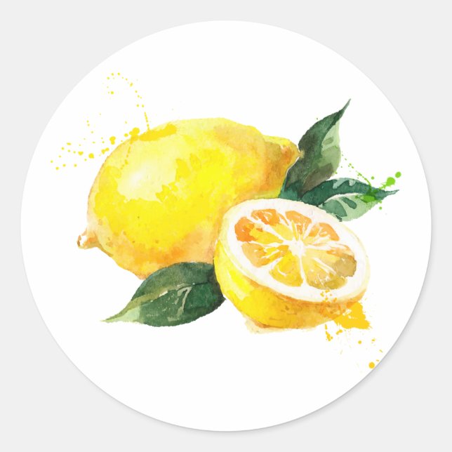 Watercolor Lemon Sticker (Front)