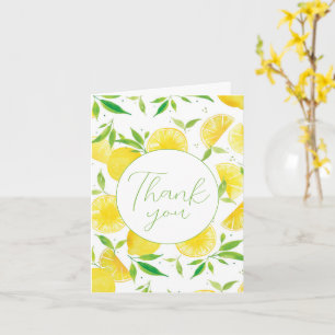 Watercolor Lemon Thank You Folded Greeting Card