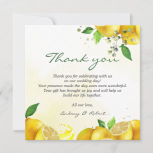 Watercolor Lemon Thank You Note