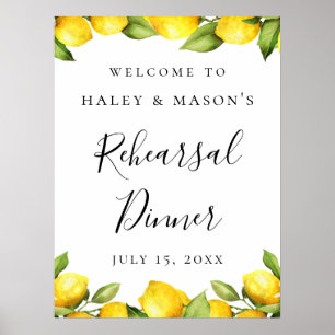 Watercolor Lemon Theme Welcome Sign