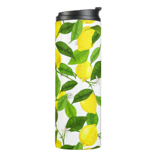 Watercolor Lemon Thermal Tumbler
