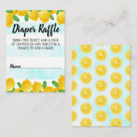 Watercolor Lemon Tree Baby Shower Diaper Raffle