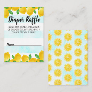 Watercolor Lemon Tree Baby Shower Diaper Raffle Enclosure Card