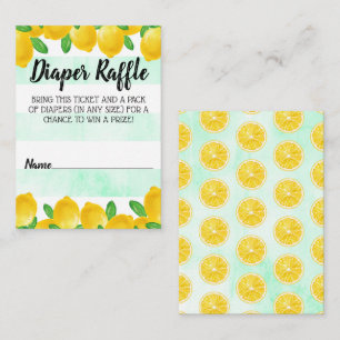 Watercolor Lemon Tree Baby Shower Diaper Raffle Enclosure Card