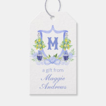 Watercolor Lemon Tree Monogram Crest