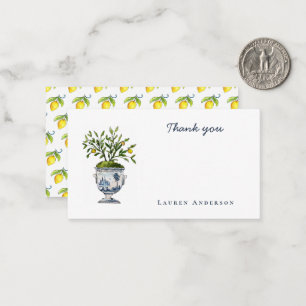 Watercolor Lemon tree topiary Little Thank you Card