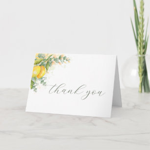 Watercolor Lemon Wedding Thank You Card