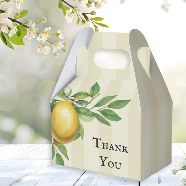Watercolor Lemon Yellow Citrus Rustic Wedding Favour Box (Creator Uploaded)