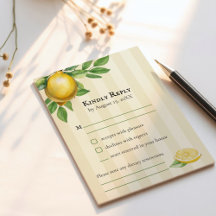 Watercolor Lemon Yellow Citrus Rustic Wedding