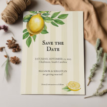 Watercolor Lemon Yellow Citrus Rustic Wedding