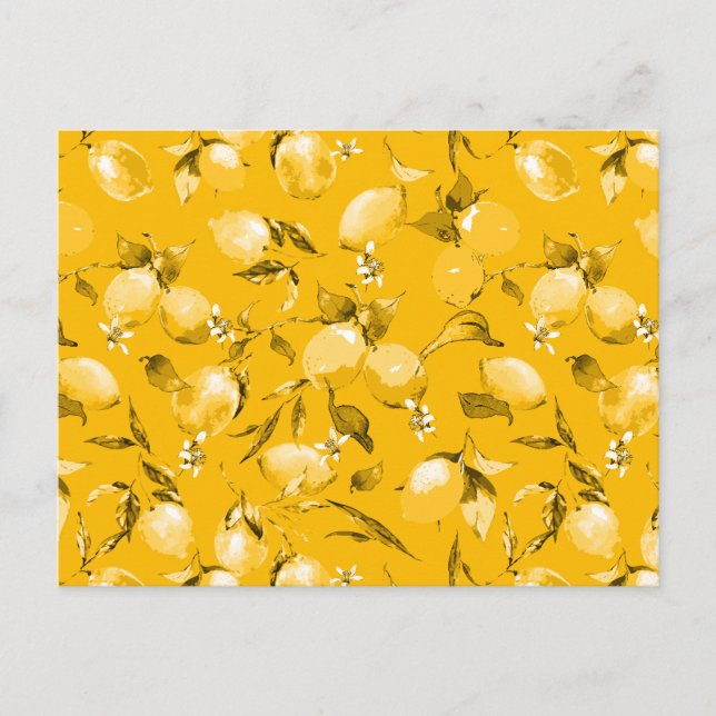 Watercolor lemons 10 holiday postcard (Front)