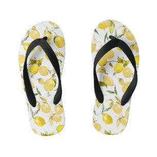 Watercolor lemons 13 kid's jandals