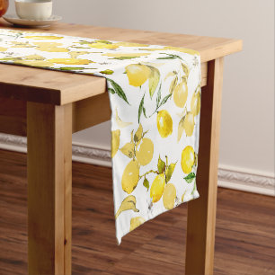 Watercolor lemons 13 medium table runner
