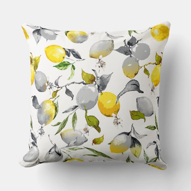 Watercolor lemons 14 cushion (Front)
