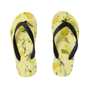Watercolor lemons 15 kid's jandals