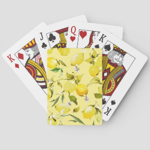 Watercolor lemons 15 playing cards